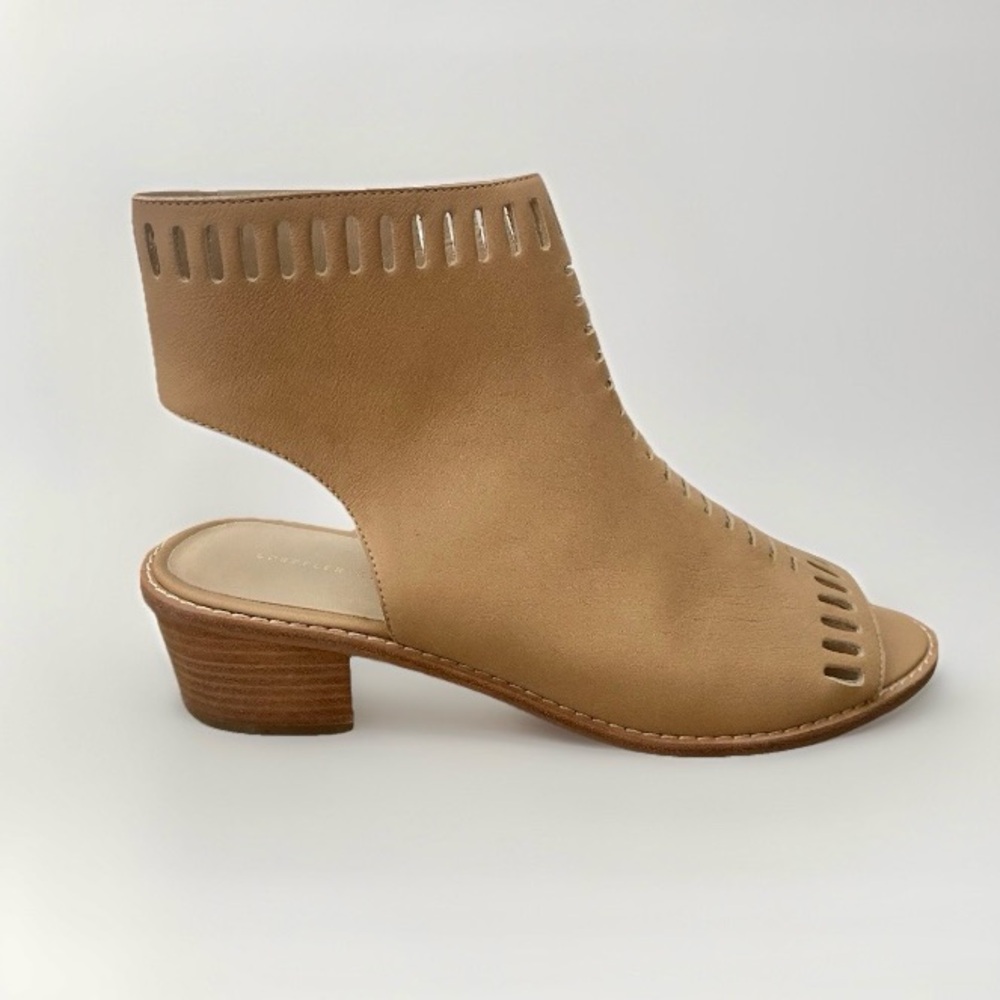 Loeffler Randall Tan Cutout Leather Ankle Booties